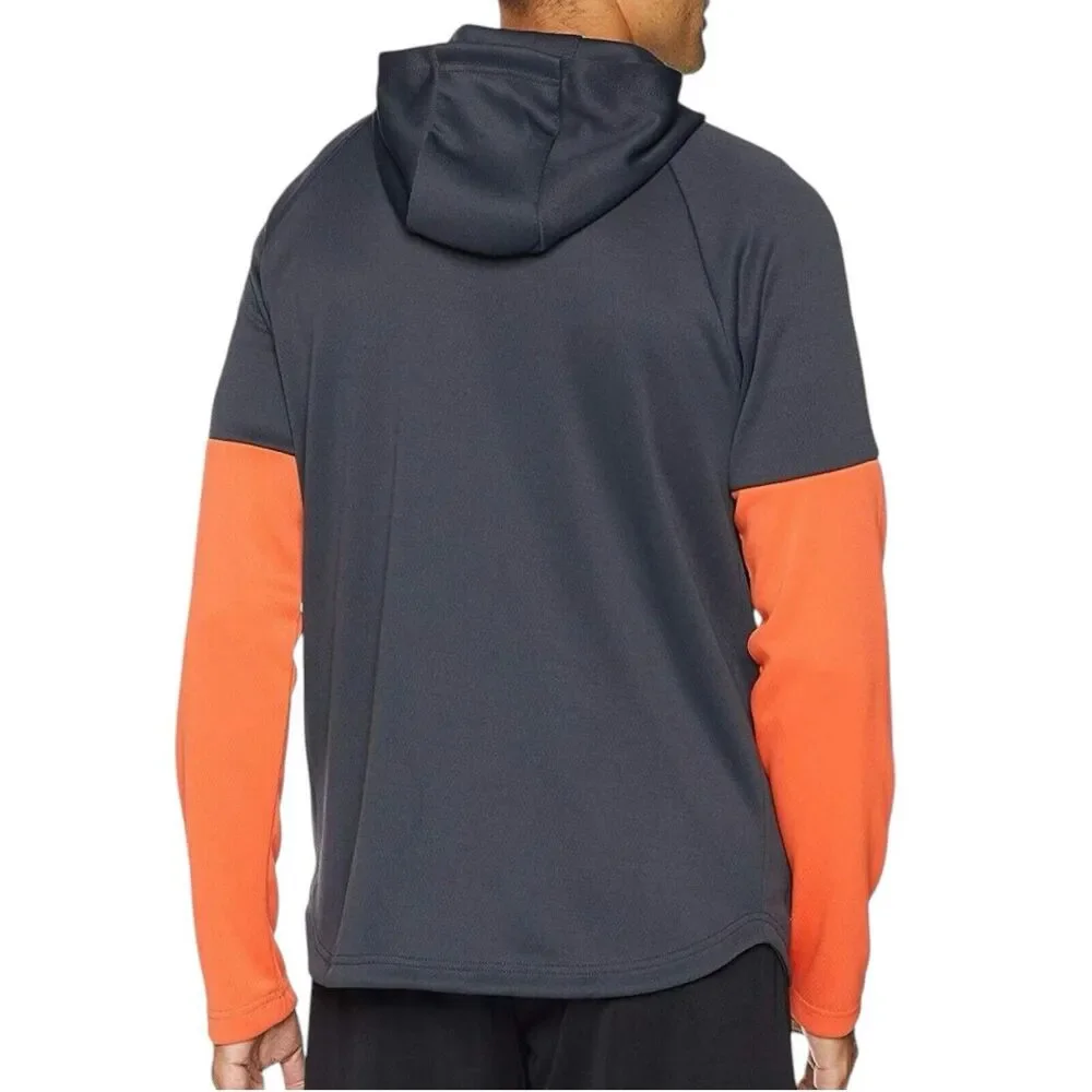 Adidas Hoodie Men 2XL Orange Full-Zip DH9071 Grey Activewear Running Outdoors - Picture 11 of 14